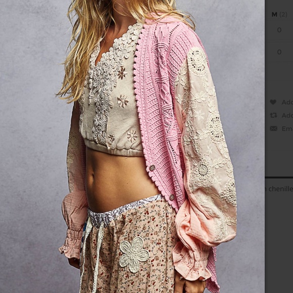 POL “ Freda ” POL V-Neck Chenille Cardigan Sweater 58A - Picture 3 of 5